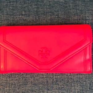 Tory Burch neon pink wallet